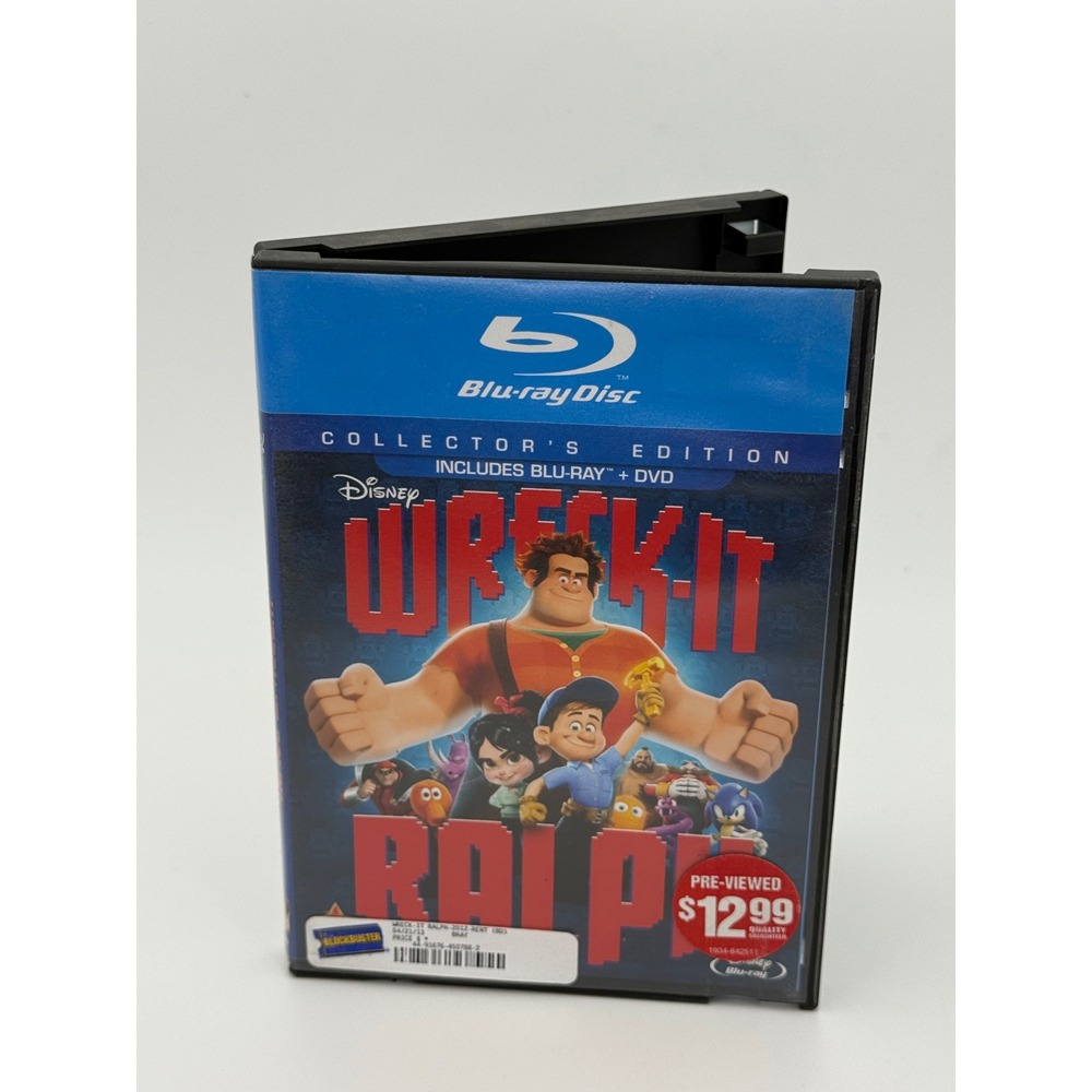 Disney Wreck-It Ralph Blu-ray Collector's Edition Movie Blockbuster Case